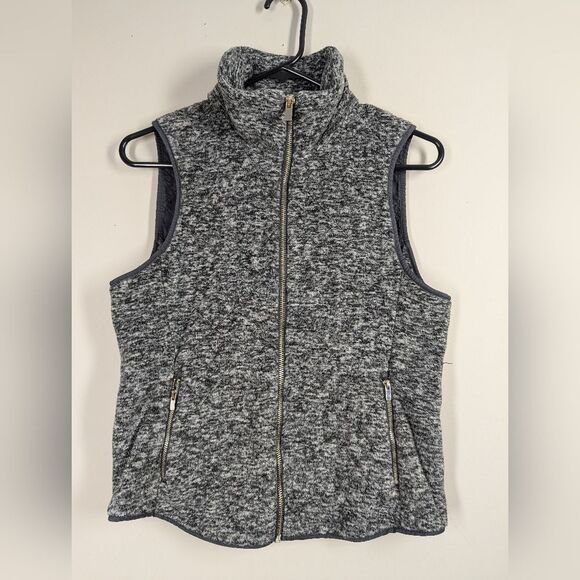 Abercrombie & Fitch Gray Knit Zip-Up Fleece Vest – Size Small - Picture 2 of 8